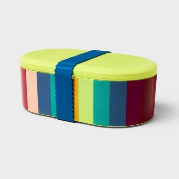 Tabitha Brown Bento Color Striped  Lunch Snack Eat Set - Picture 1 of 6
